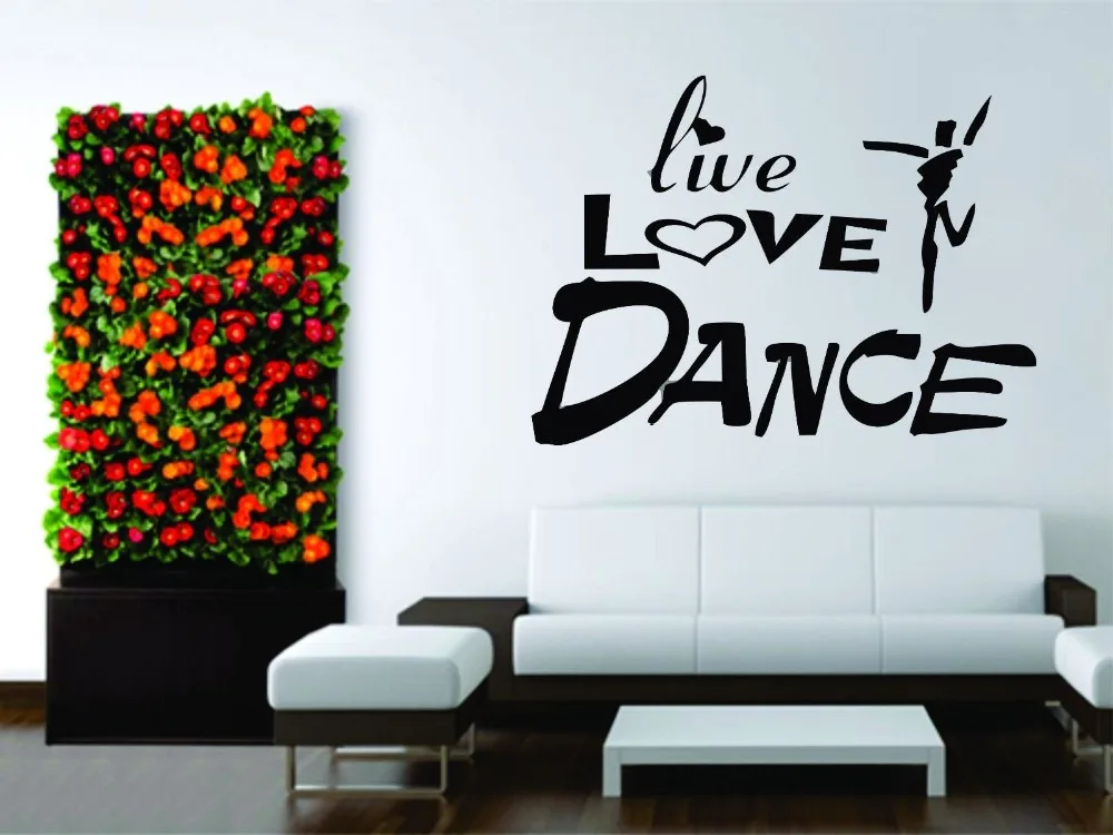 Wall Mural Vinyl Decal Decor Sticker Live Love Dance Dancerin Wall