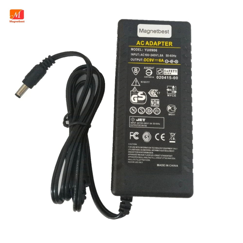 9V6A 54W AC DC Adapter Charger 9V 6A POS machine credit card machine Switch Power Supplyin AC