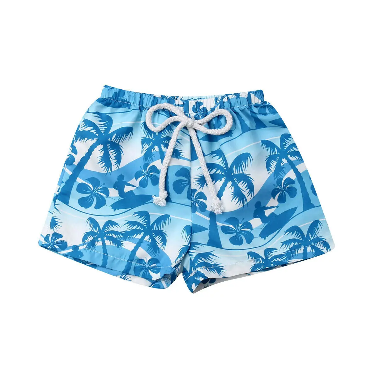 Г. Новые брендовые Гавайские шорты с эластичным поясом для маленьких мальчиков летние пляжные шорты От 6 месяцев до 4 лет с принтом парусника и дерева - Цвет: Синий