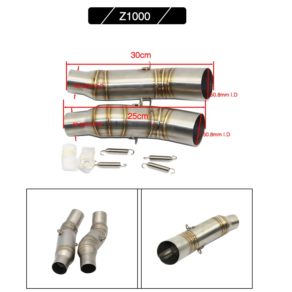 Alconstar-мотоциклетный глушитель среднего соединения Соединительный адаптер для труб без шнуровки для kawasaki Z750 Z800 Z1000 ZX-6R ZX-10R Racing