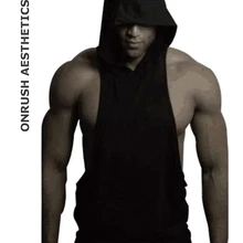 OA фитнес для мужчин Бодибилдинг хлопок без рукавов Топ сплошной цвет Стрингер Толстовка безрукавки лето с капюшоном хлопковые рубашки для мужчин