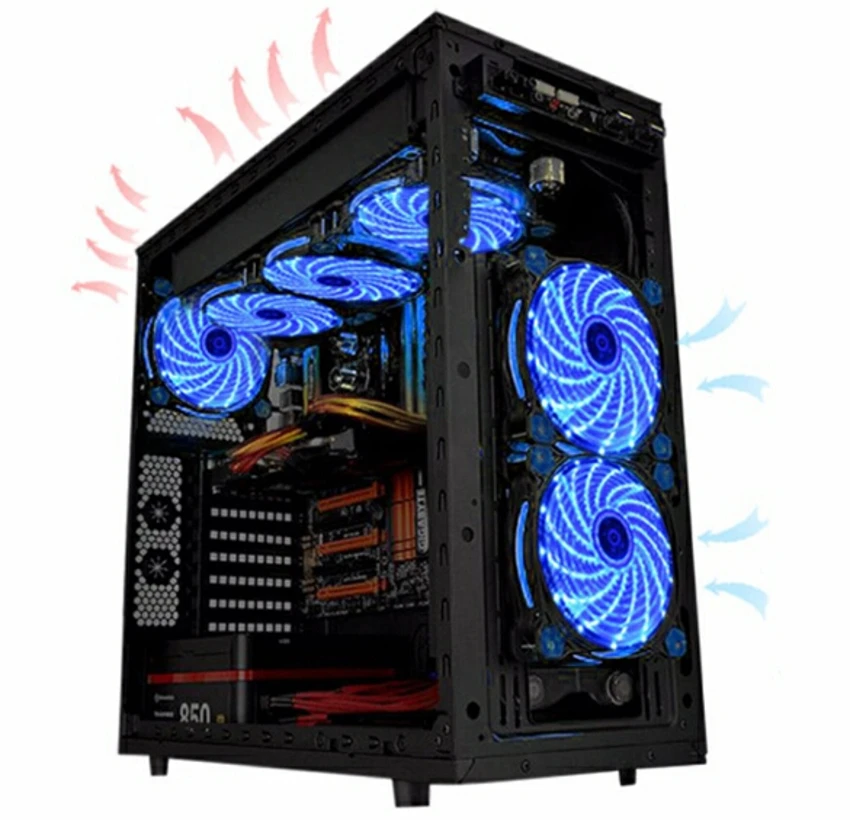 8 models 120mm PC Computer 16dB Ultra Silent 15 LED or 33led Case Fan Heatsink Cooler Cooling pc fan 12CM Fan 12V 3P IDE 4pin