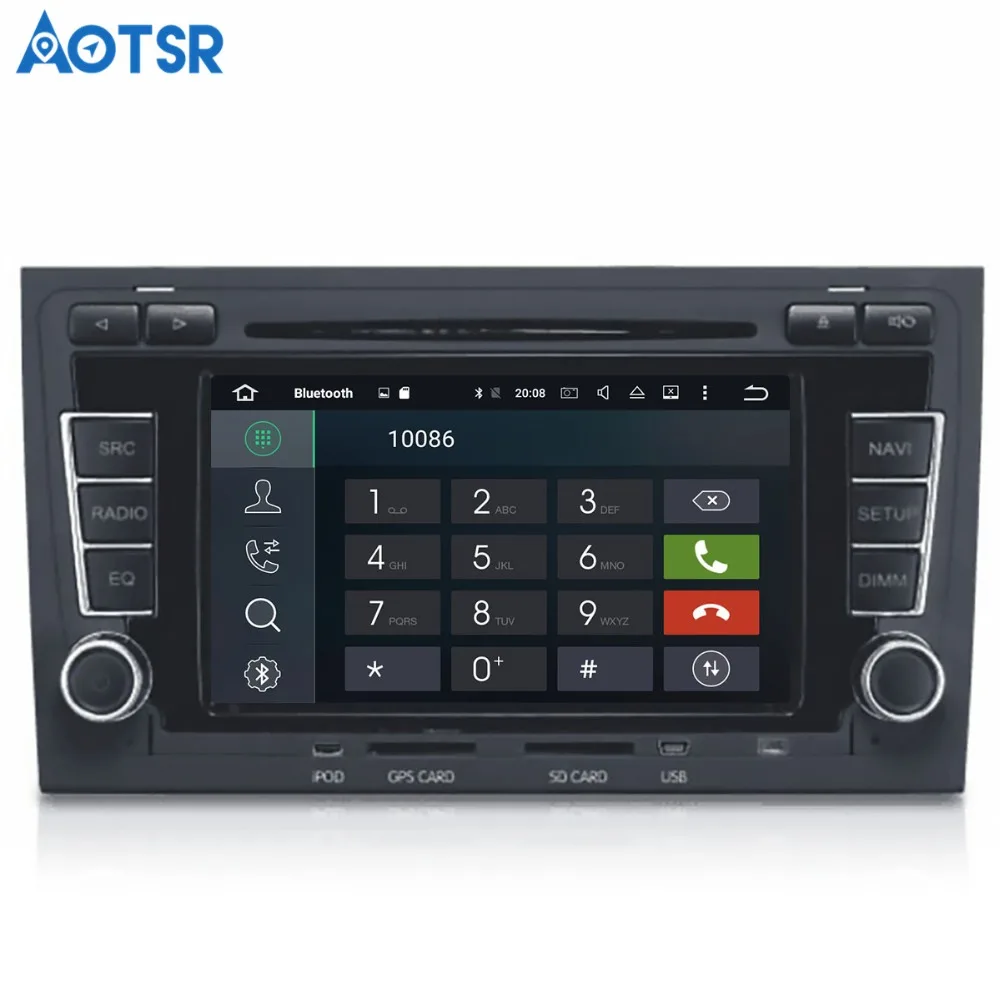 Cheap Aotsr Android 8.1 GPS navigation Car DVD Player For Audi A4 S4 RS4 2003-2012  multimedia 2 din radio recorder 4GB+32GB 2GB+16GB 1