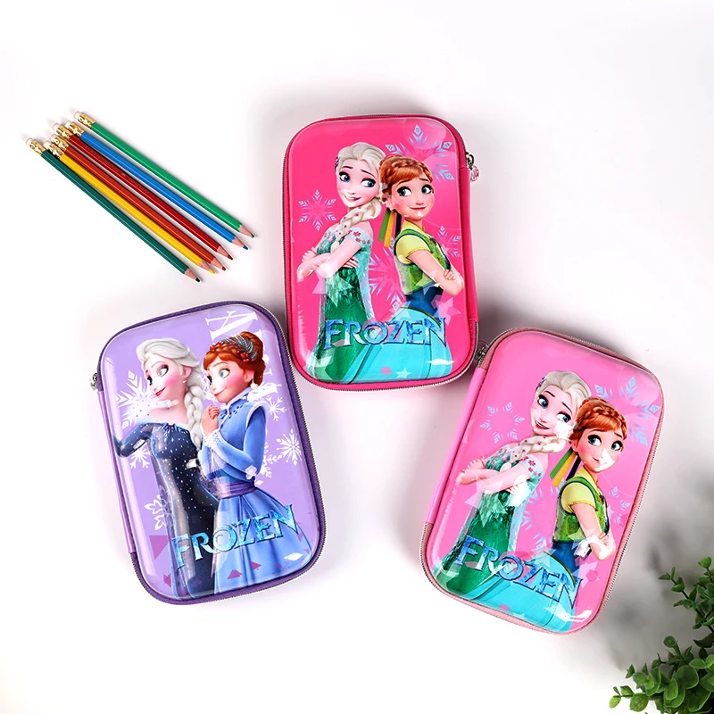 

TOPSTHINK Princess EVA pencil box cute cartoon Pendant pen box multi-layer and function pencil case for girl
