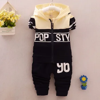 

BibiCola 2018 baby boys clothing sets spring hooded tracksuit infant boys clothing sport coat+avtice pants suit for toddler boys