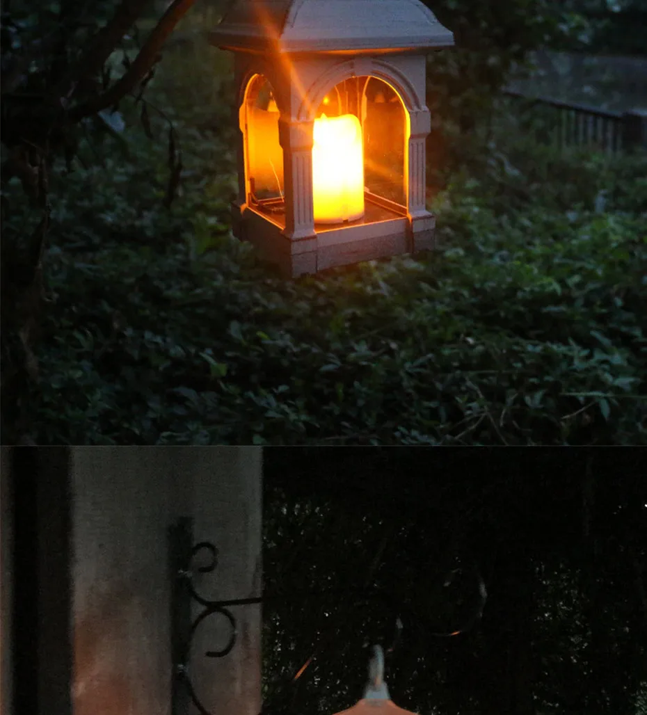 Светодиодный солнечный светильник на открытом воздухе, солнечный садовый светильник, лампа-свеча, датчик, водонепроницаемый, портативный, подвесной, уличный, для патио, домашний декор, солнечный светильник