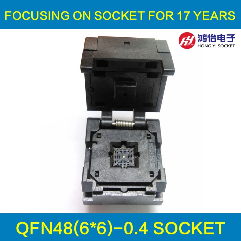 

QFN48 MLF48 IC Test Socket Pitch 0.4mm IC549-0484-010-G Burn in Socket Clamshell Chip Size 6*6 Flash Adapter Programming Socket