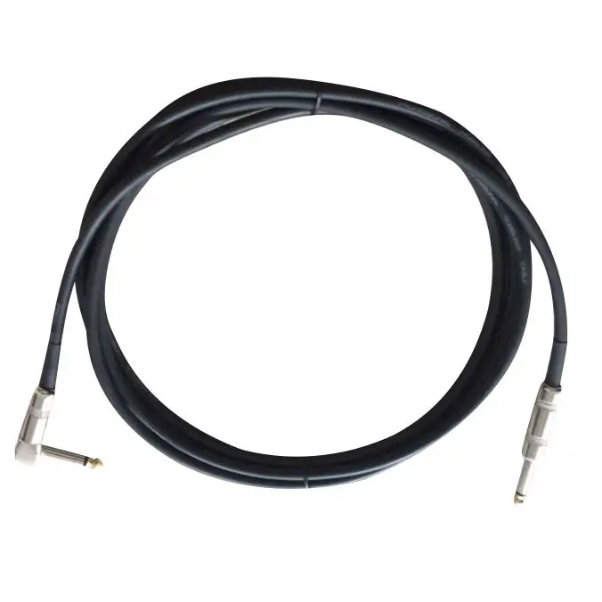 Durable Guitar Cable with Standard 6.35mm Straight to Right Angle Plug