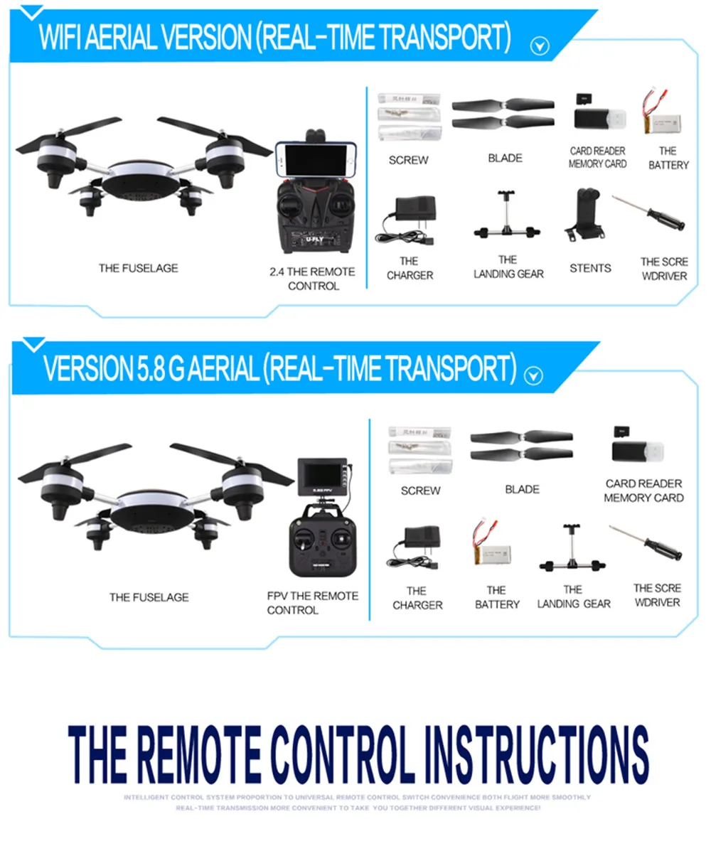 RC Дрон Квадрокоптер 5,8 Г 720 P wifi FPV HD камера авто возврат один ключ снять Безголовый режим 4 г TF карта X'mas подарки