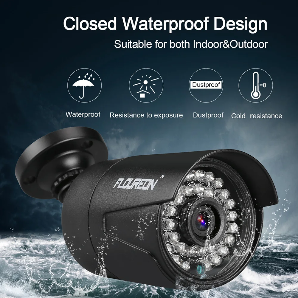 FLOUREON AHD 1080 P 3000TVL камера PAL водостойкая наружная камера видеонаблюдения DVR 2.0MP камера видеонаблюдения система ночного видения