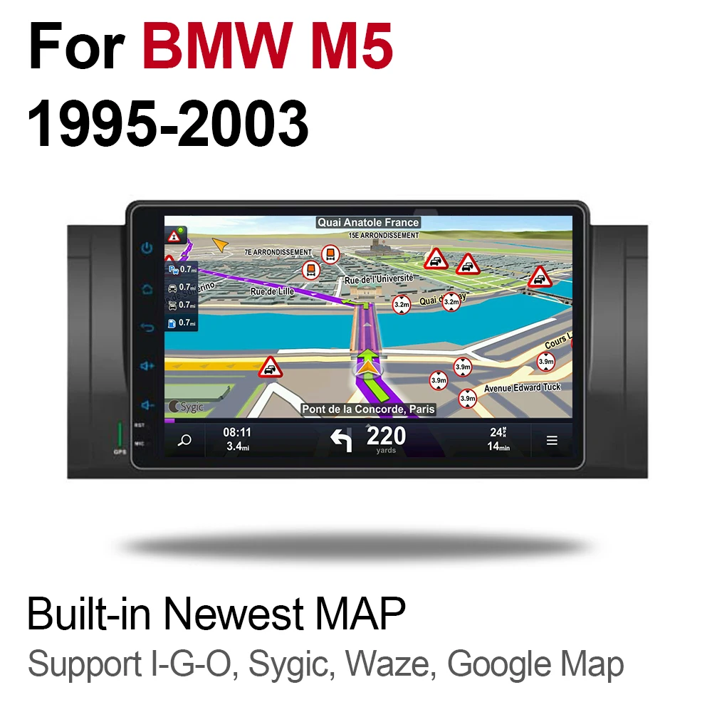 Discount 2 din Android 9.0 Octa Core 4GB RAM Car DVD for BMW M5 1995~2003 GPS Radio BT WIFI Navi MAP Multimedia player system HD screen 2