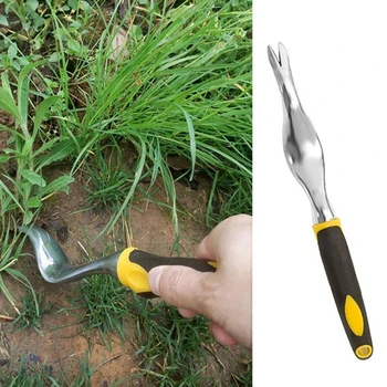 

Forked Head Hand Weeder Puller Patio Carbon Steel Wood Handle Garden Remove Weeds Shovel Garden Courtyard Trimming Tools Gadgets