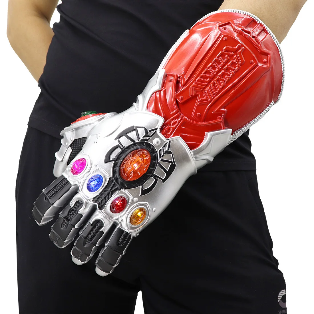 

The Avengers 4 Endgame Marvel Superhero Iron Man Cosplay Arm Latex Gloves Iron Man Infinity Gauntlet Kids Adult Cosplay Prop