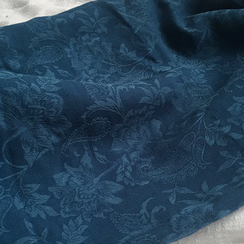 

Vintage paisley jacquard cotton cloth gown upholstery curtain fabric natural