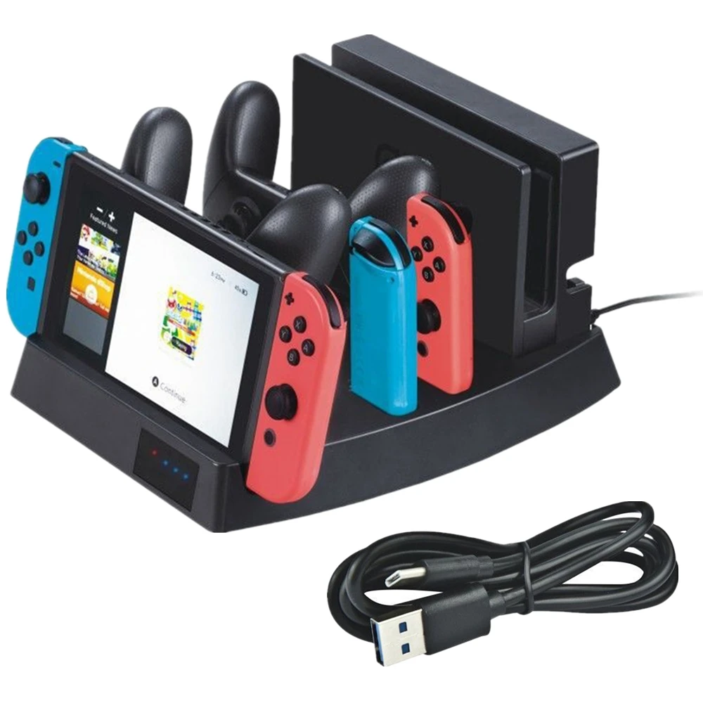 Multifunctional Charger Stand for Nintendo Switch Console Left &Right Joy con for Switch Pro