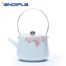 210 мл ручная работа, ручная роспись, Винтаж лотоса Чай горшок с креативная ручка фильтр вареная чайник для воды чайный набор кунг-фу арт-подарки