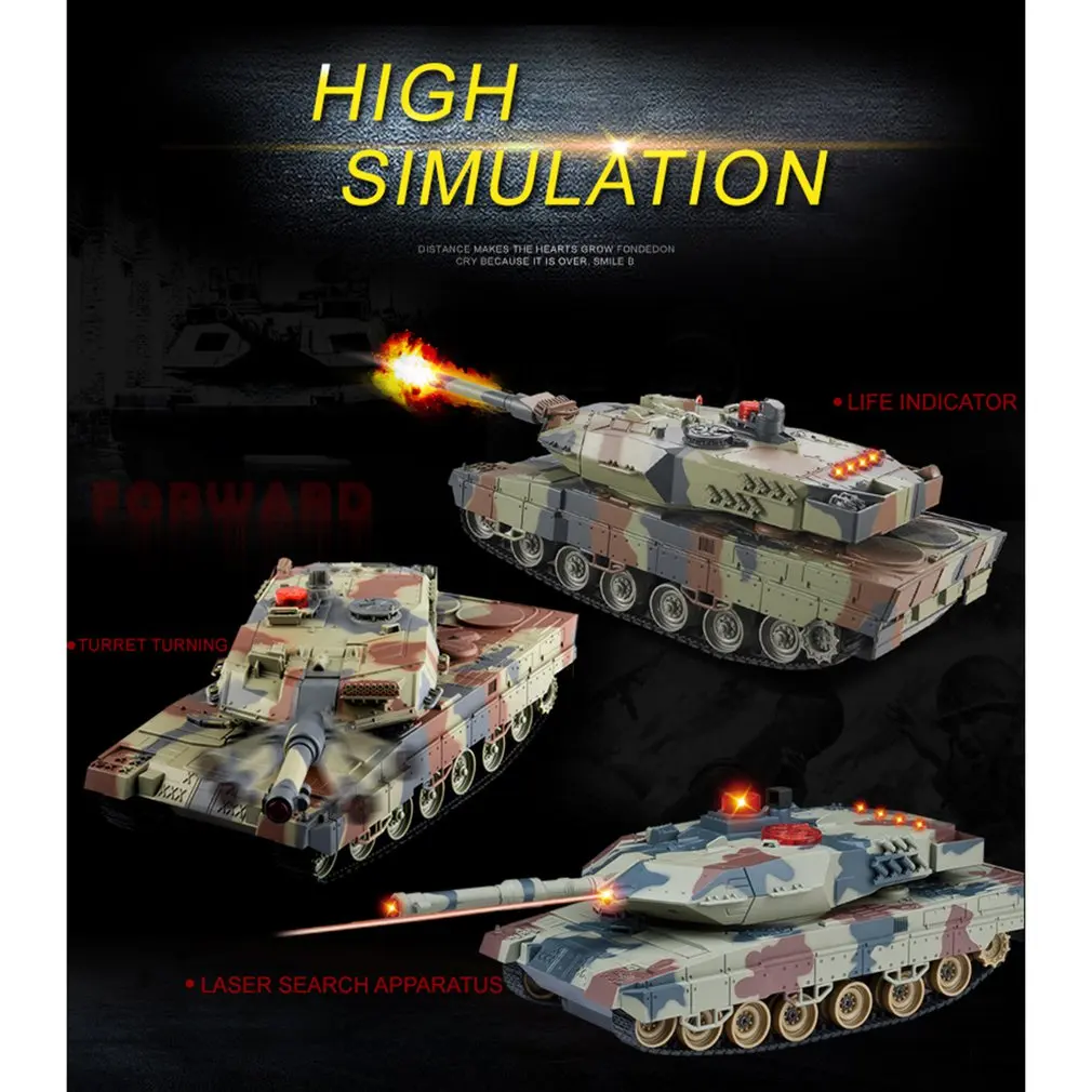 Remote Control 1/24 RC Tank Crawler Toys Simulation Infrared RC Battle Tank Toy Best Birthday Gifts for Kids Boys