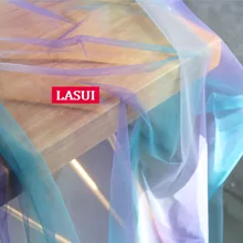 LASUI 3y/1 лот очень красивое Радужное градиентное мягкое зашифрованное Сетчатое прозрачное романтическое свадебное/вечернее платье ткань F0025