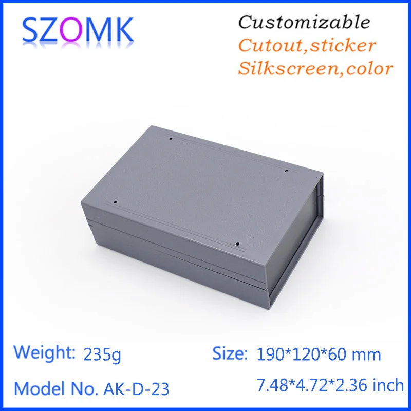 

szomk high quality desktop plastic casing LCD control box for electronic plastic housing for pcb design 190*120*60mm