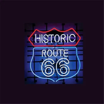 

17*14" HISTORIC ROUTE 66 NEON SIGN Signboard REAL GLASS BEER BAR PUB Billiards display Restaurant Shop outdoor Light Signs