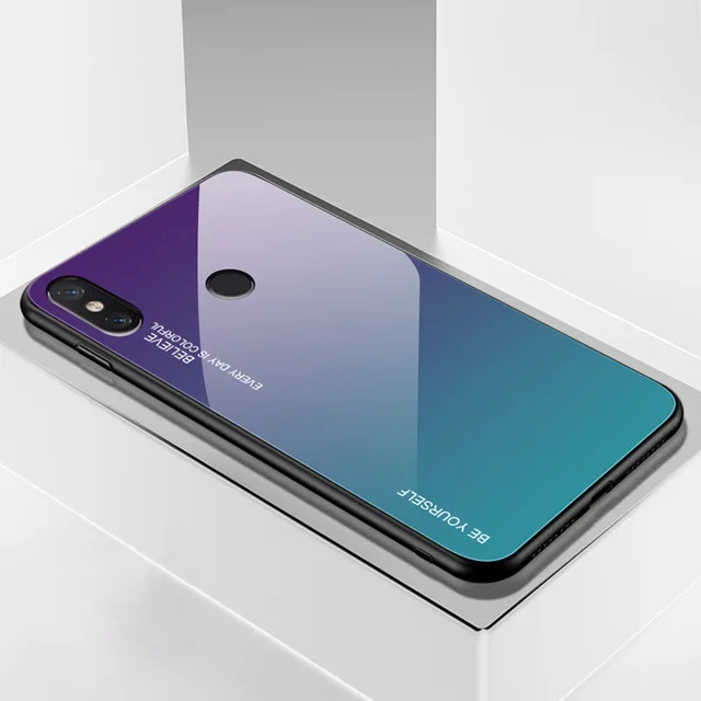 Градиентный чехол из закаленного стекла для Xiaomi Redmi K20 Note 7 5 Plus 6A Pro 7A для Xiomi PocophoneF1 Mi8 A2 Lite A1 9SE 9T CC9e - Цвет: 003