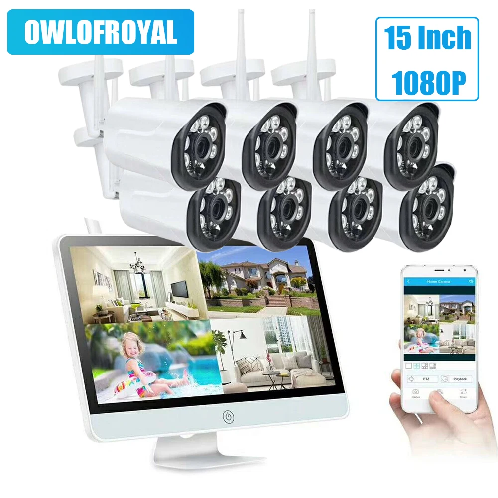 

8CH Wireless CCTV System 1080P 2TB HDD 2.0MP NVR IP IR-CUT Outdoor WIFI CCTV Camera IP Security System Video Surveillance Kit
