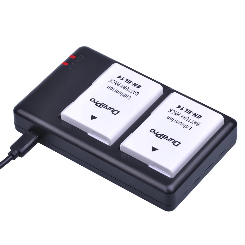 2pc EN EL14 EN EL14 EL14A Camera Li ion Battery USB Dual Charger for Nikon ENEL14