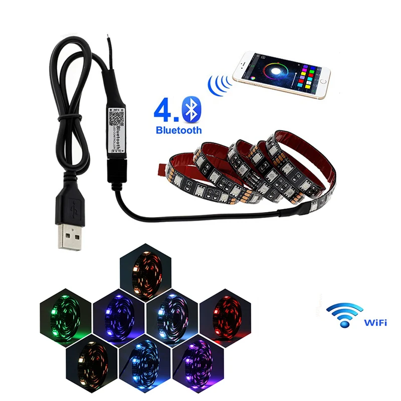 

LED Strip Bluetooth Bluetooth RGB USB controller -60SMD-5050-RGB- waterproof 4X50CM Bias Lighting Ribbon Ambilight Remote