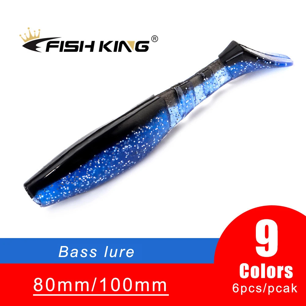 

FISH KING Fishing Baits 7.5g 90mm 14g 115mm 6pcs Paddle Tail Lure Wobbler Fishing Lures Pike Artificial Fishing Soft Worm