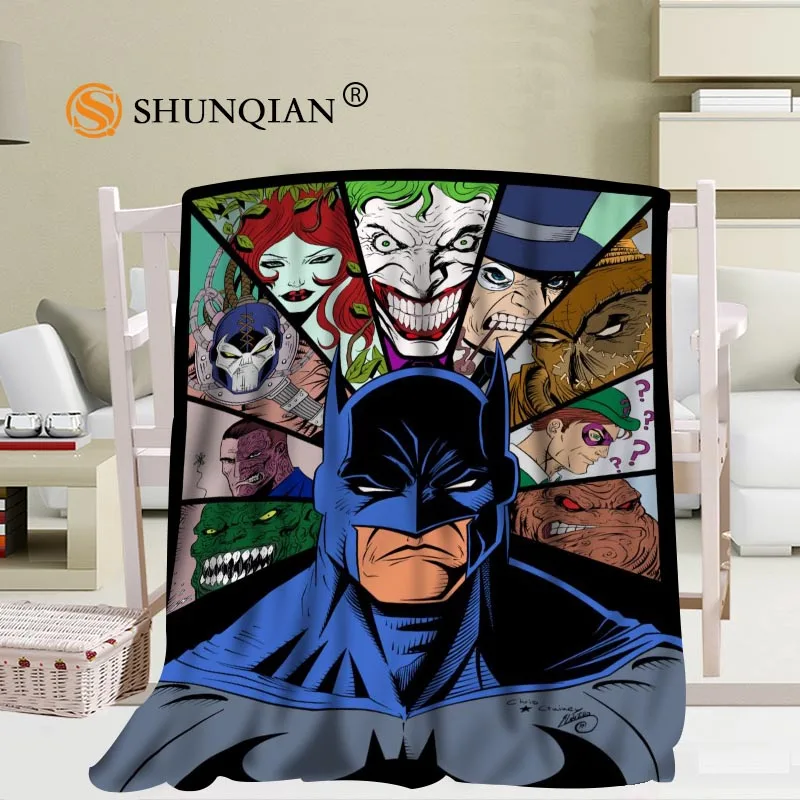 

Custom Batman Blanket Manta Falafel Blanket Sofa/Bed/Plane Travel Plaids Bedding Set 56x80inch 50X60inch 40X50inch