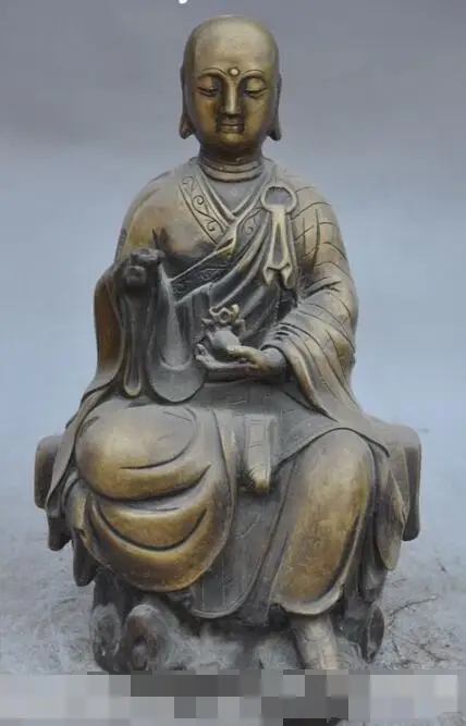 

S5450 11"Chinese Buddhism fane bronze Joss Ksitigarbha tangseng monk buddha statue