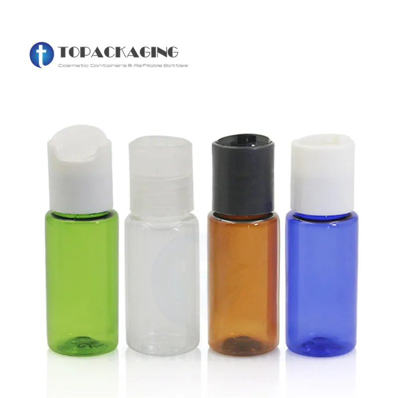 

100PCS*15ml Press Screw Cap Bottle Empty Plastic Cosmetic Container Small Sample Lotion Refillable Essential Oil Makeup Packing