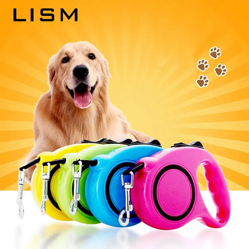 Dog Leash 3M 5M Walking Running Automatic Retractable Easy Gripping