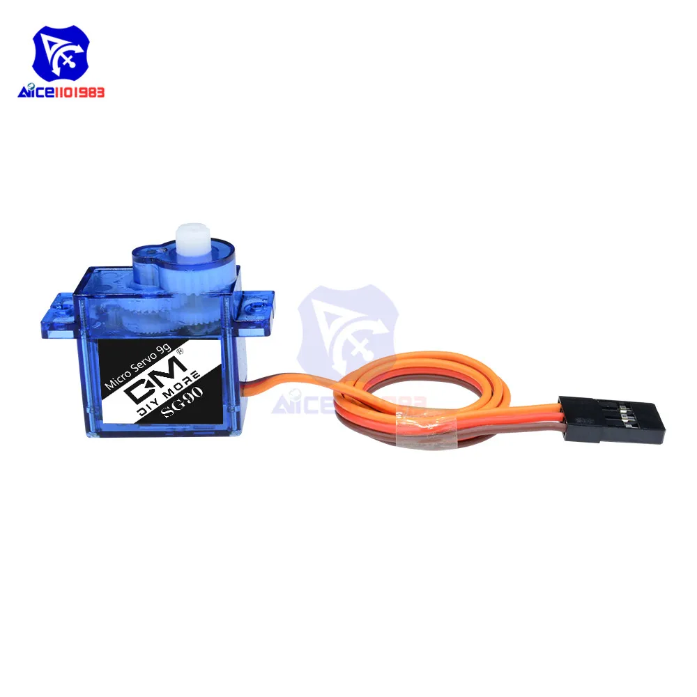 Servo SG90 9g montrant ses dimensions compactes pour hélicoptère RC
