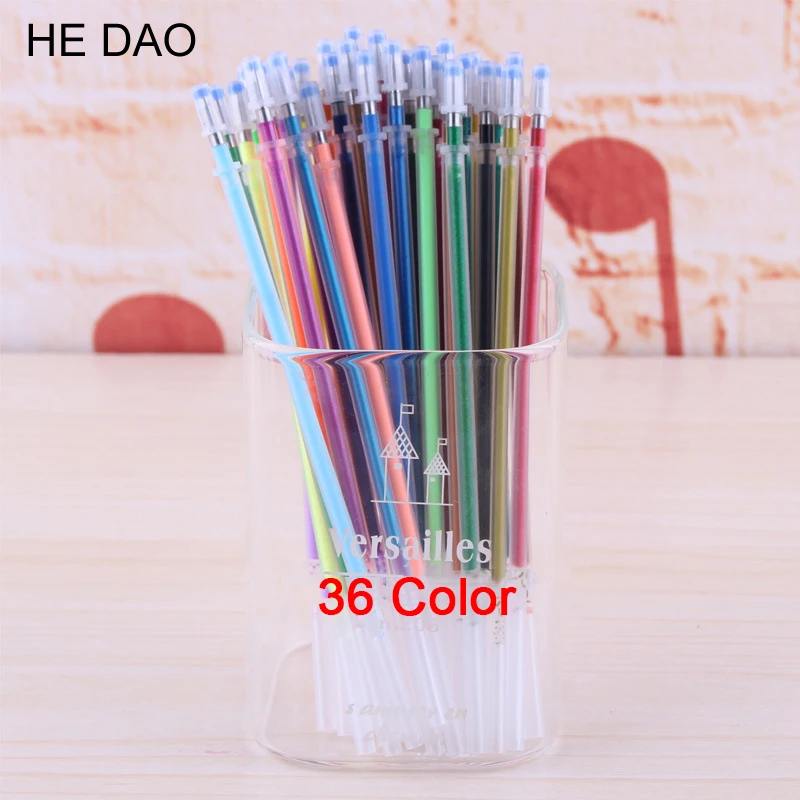 

2016 New 36 Colors A Set Flash Ballpint Gel Pen Highlight Refill Color Full Shinning Refill Painting Pen Freeshiping