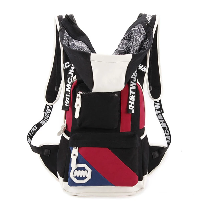 

OZUKO 2019 Men Bakcpakc New Fashion Canvas Women Travel Bag Backpacks With Hood Hat Rucksack Teenage Unisex Student School Bags