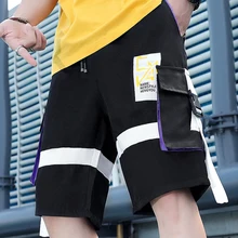 Мужские шорты Карго с карманами, свободные, эластичная талия, уличная одежда, хип-хоп шорты, летняя одежда