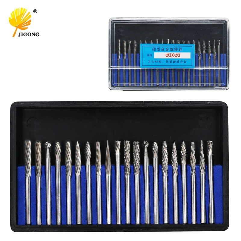 20pcs 3.0mm 1//8/" Shank Tungsten for Set Cut Tools Reamer suit Burr Rotary