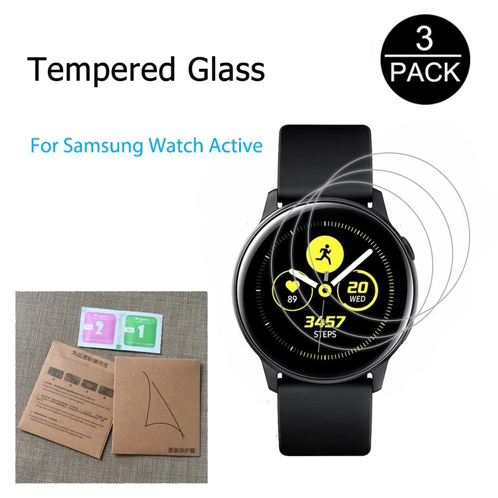 3 упаковки закаленное стекло 3D полное Защитное для samsung Galaxy Watch активное Стекло 40