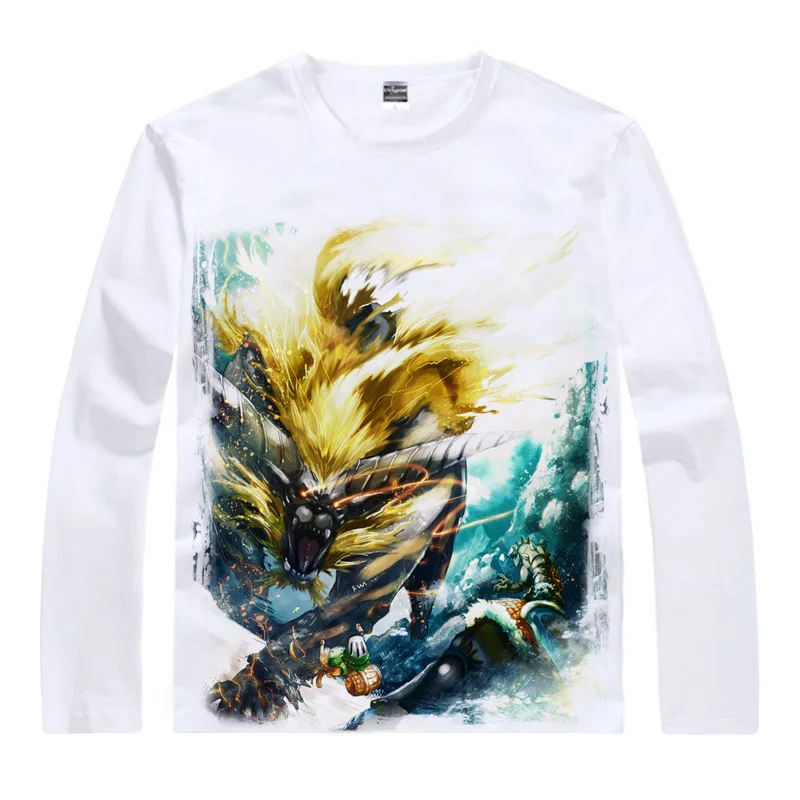 Coolprint Футболка с изображением в стиле Аниме Monster Hunter 4-Футболки для женщин мульти-стиль с длинным рукавом гром волк Wyvern zinogre Косплэй Kawaii Рубашки для мальчиков - Цвет: Style 8
