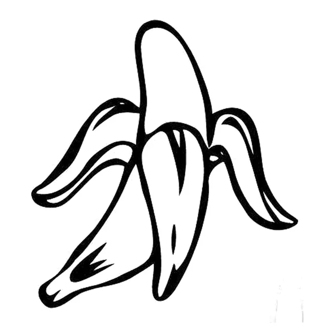 13.2cm*14.2cm Banana Fruits Car Styling Car Sticker Vinyl Decal Black