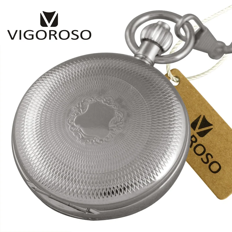 

Luxury Silver Stainless Steel Antique Royal Hand Winding Mechanical Pocket Watch Snake FOB Chain Clock Relogio De Bolso Men Gift