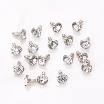

20Sets(40pcs) Multicolor Rhinestone Rivets DIY Clothing Bag Shoes Crafts Decoration Supplies Garment Sewing Drill Nail Button