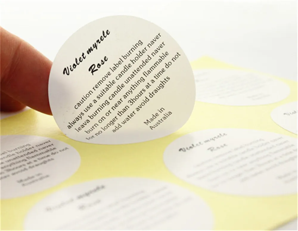 customized instruction display paper labels printed matt paper sticker