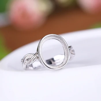 

925 Sterling Silver Semi Mount Ring for Women 10x12mm Oval Cabochon Ring Setting DIY Stone Engagement Wedding Ring 420744339