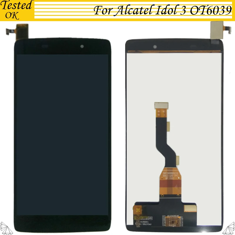

100% Tested OK LCD Display Touch Screen Digitizer For Alcatel One Touch Idol 3 OT6039 6039 6039A 6039K 6039Y Assembly NO Frame