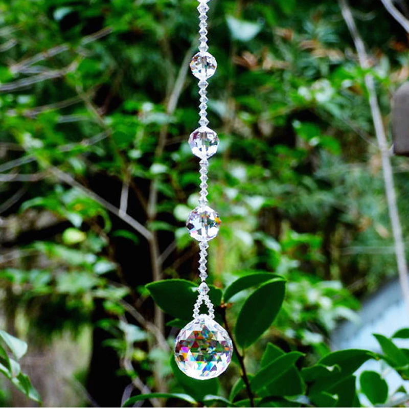 

1PCS Clear Crystal Suncatcher Pendant Chandelier Crystal Prisms Rainbow Chakra Sun Catcher Hanging Ornament