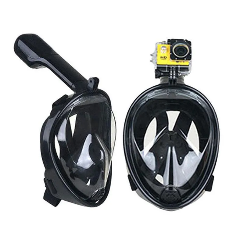 Swimmer Full Face Diving Mask Underwater Swimming Anti Fog Scuba Snorkeling Mask with Anti-skid Ring Earplug for Gopro Camera