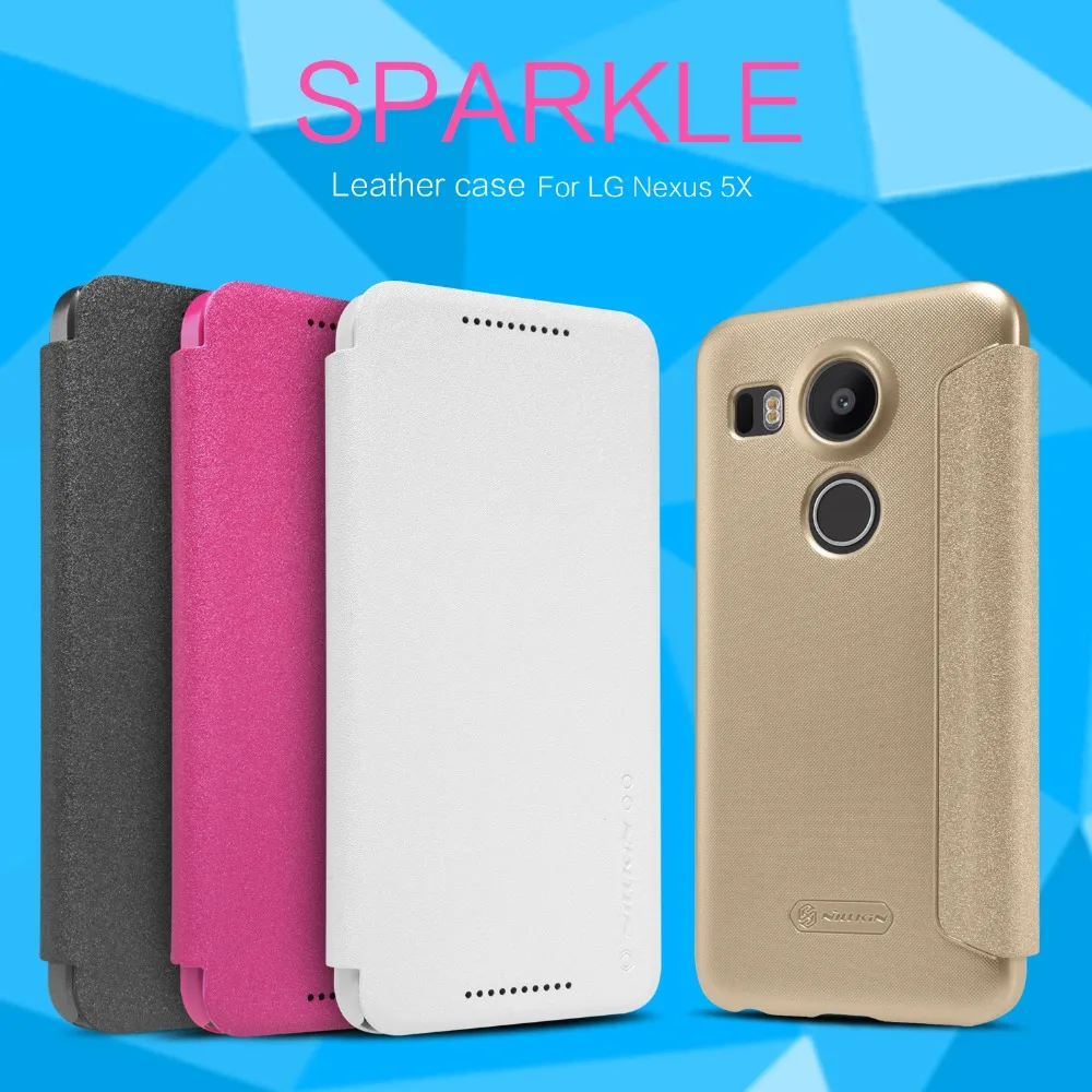 case for LG Nexus 5X NILLKIN Sparkle super thin flip cover leather case for LG Nexus 5X with Retailed Package