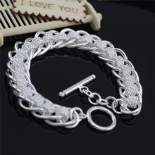 Браслет из серебра 925 пробы, серебряный браслет для мужчин и женщин, ослепительные ювелирные изделия,, как для мужчин, так и для женщин, SL-32